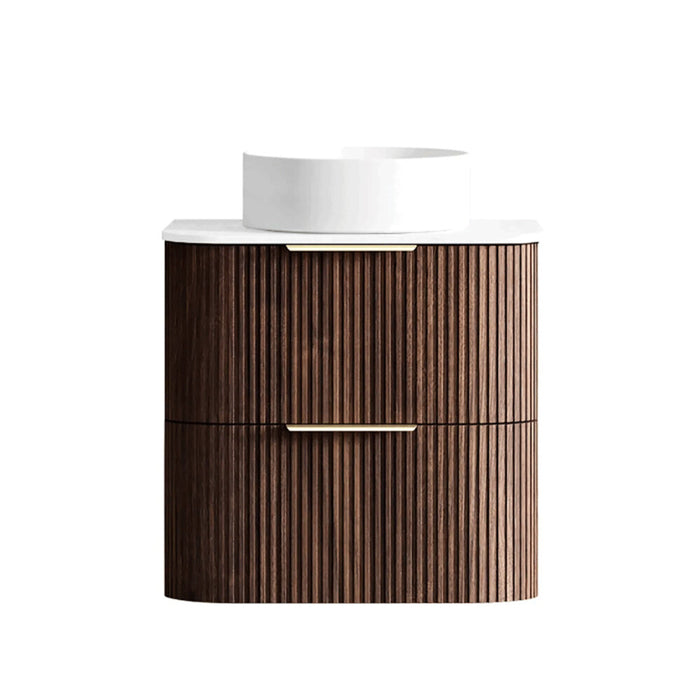 600-1800*490*550mm Otti Havana Sable Walnut Fluted Curve Wall Hung Vanity