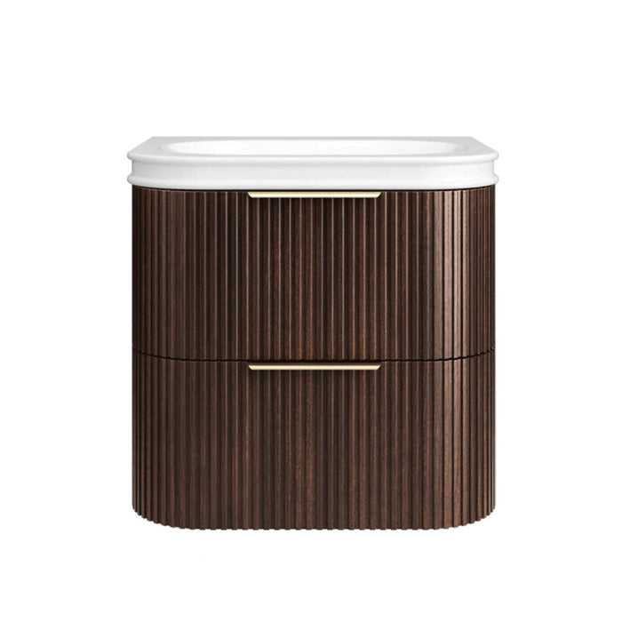 600-1800*490*550mm Otti Havana Sable Walnut Fluted Curve Wall Hung Vanity