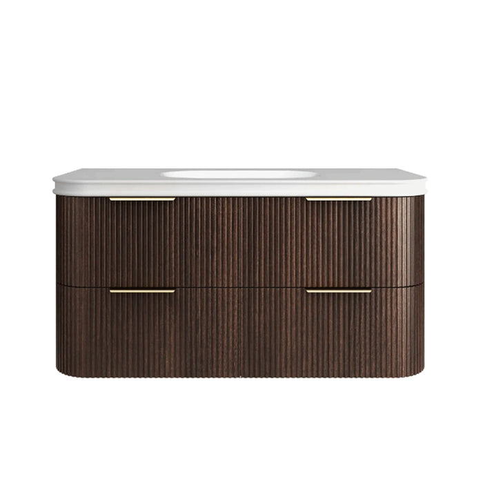 600-1800*490*550mm Otti Havana Sable Walnut Fluted Curve Wall Hung Vanity