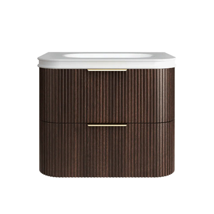 600-1800*490*550mm Otti Havana Sable Walnut Fluted Curve Wall Hung Vanity