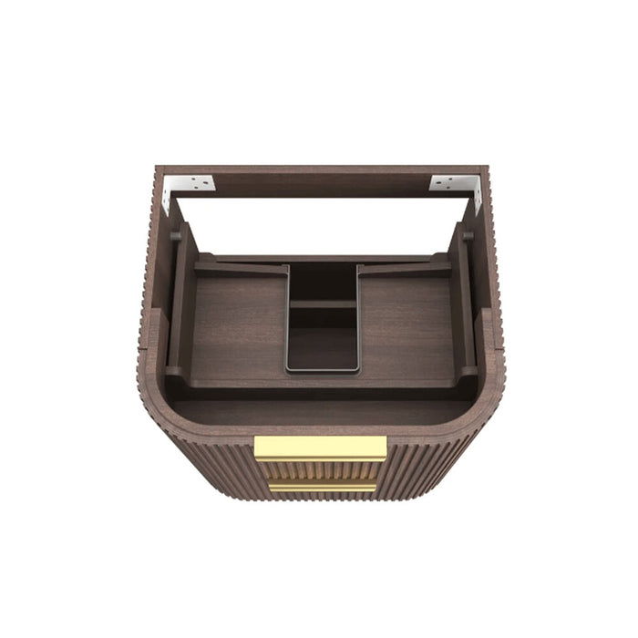 600-1800*490*550mm Otti Havana Sable Walnut Fluted Curve Wall Hung Vanity