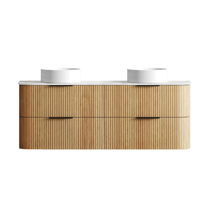 600-1800*490*550mm Otti Havana Woodland Oak Fluted Curve Wall Hung Vanity