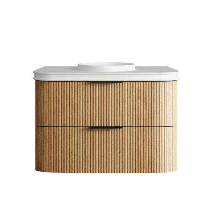 600-1800*490*550mm Otti Havana Woodland Oak Fluted Curve Wall Hung Vanity