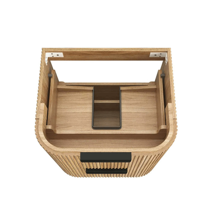 600-1800*490*550mm Otti Havana Woodland Oak Fluted Curve Wall Hung Vanity