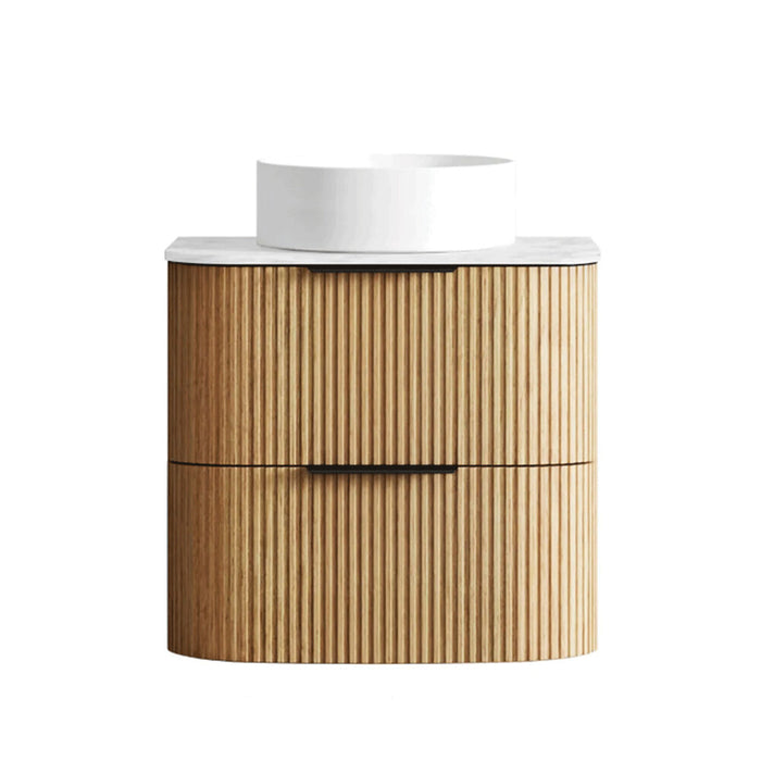 600-1800*490*550mm Otti Havana Woodland Oak Fluted Curve Wall Hung Vanity