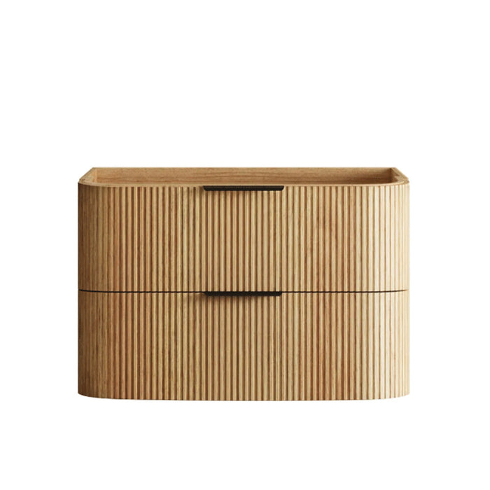 600-1800*490*550mm Otti Havana Woodland Oak Fluted Curve Wall Hung Vanity