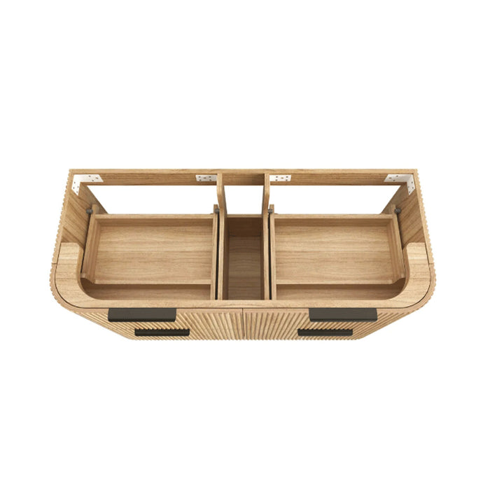 600-1800*490*550mm Otti Havana Woodland Oak Fluted Curve Wall Hung Vanity