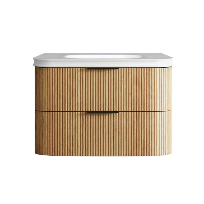 600-1800*490*550mm Otti Havana Woodland Oak Fluted Curve Wall Hung Vanity