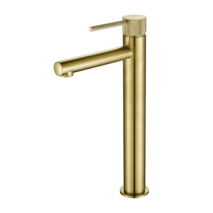 308mm Modernnational Star Mini Round Brass With Knurled Handle High Rise Basin Mixer