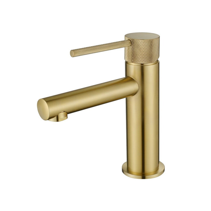 158mm Modernnational Star Mini Round Brass With Knurled Handle Basin Mixer