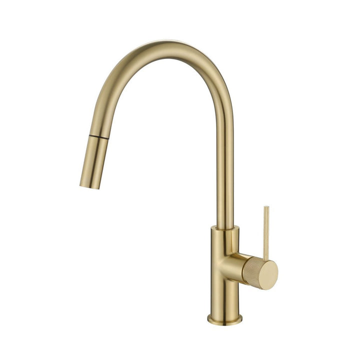Modernnational Star Mini Round Brass With Knurled Handle Pull-Out Kitchen Mixer