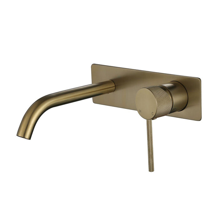 200mm Modernnational Star Mini Round Brass With Knurled Handle Wall Mixer With Spout