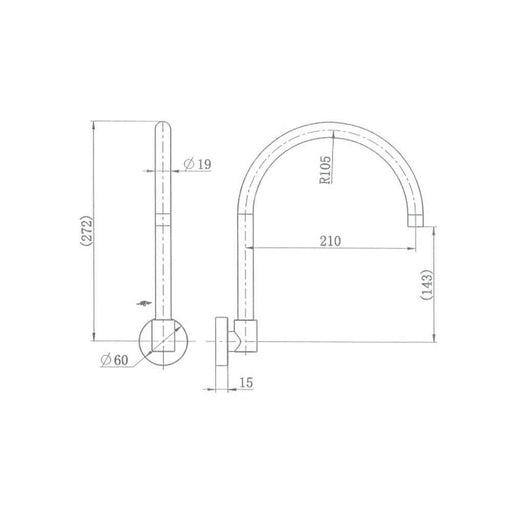 Modernnational Ryker Solid Brass Bath Spout