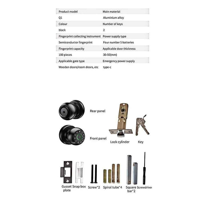IntelliLock IL-R1B Physical Button 4-in-1 Smart Door Lock With APP Fingerprint And Password Access & Bluetooth