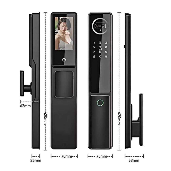 IntelliLock IL-VU1 6-in-1 Smart Video Pro Door Lock With 3D Face Recognition And Two-Way Audio And Virtual & Temporary Passwords