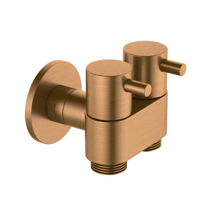 Amoza DN15 Stainless Steel 1/4 Turn Ceramic Disc Spindle Dual Cistern Tap