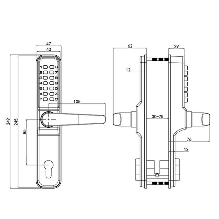 IntelliLock IL-4051 Reverse-Lift Digital Door Lock With Easiest Operation On-Door No Key Code Change & Battery-Free Operation