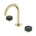 Nero Serenity Lead Free DZR Brass And Natural Marble Basin Set Arc Spout With Verde Alpi Handle