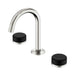 Nero Serenity Lead Free DZR Brass And Natural Marble Basin Set Arc Spout With Marquina Black Handle