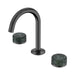 Nero Serenity Lead Free DZR Brass And Natural Marble Basin Set Arc Spout With Verde Alpi Handle