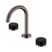 Nero Serenity Lead Free DZR Brass And Natural Marble Basin Set Arc Spout With Marquina Black Handle