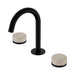 Nero Serenity Lead Free DZR Brass And Natural Marble Basin Set Arc Spout With Rome Travertine Handle