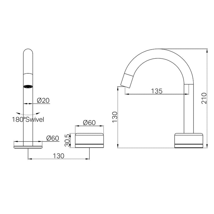 Nero Serenity Progressive Lead-Free DZR Brass Basin Mixer With Arabescato Corchia Handle