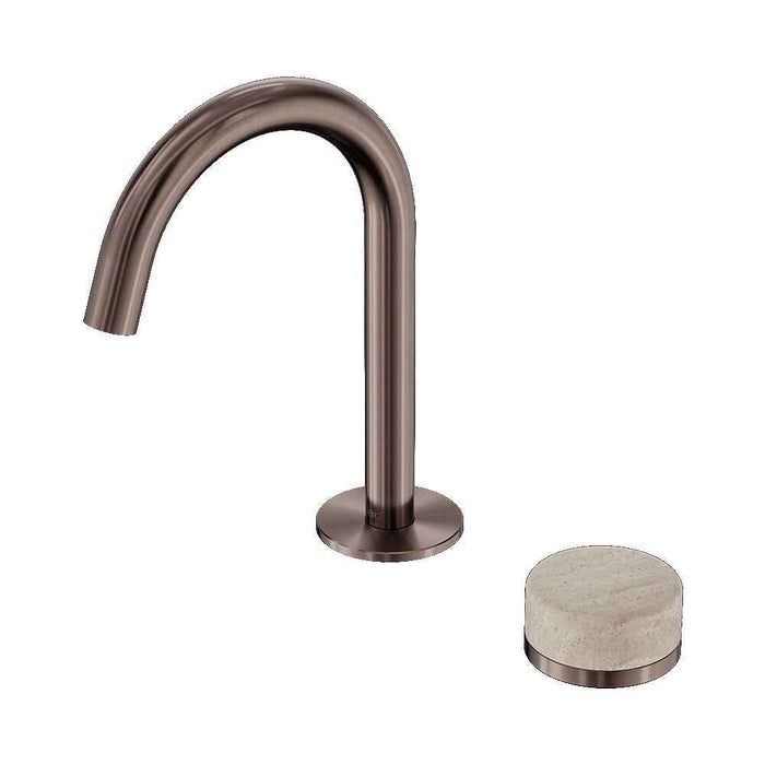 Nero Serenity Progressive Lead-Free DZR Brass Basin Mixer With Rome Travertine Handle