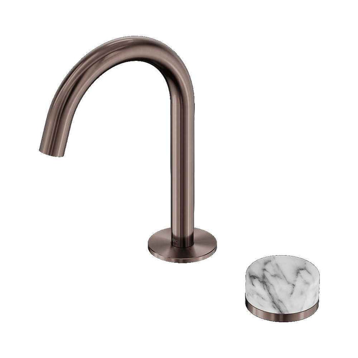 Nero Serenity Progressive Lead-Free DZR Brass Basin Mixer With Arabescato Corchia Handle