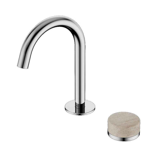 Nero Serenity Progressive Lead-Free DZR Brass Basin Mixer With Rome Travertine Handle
