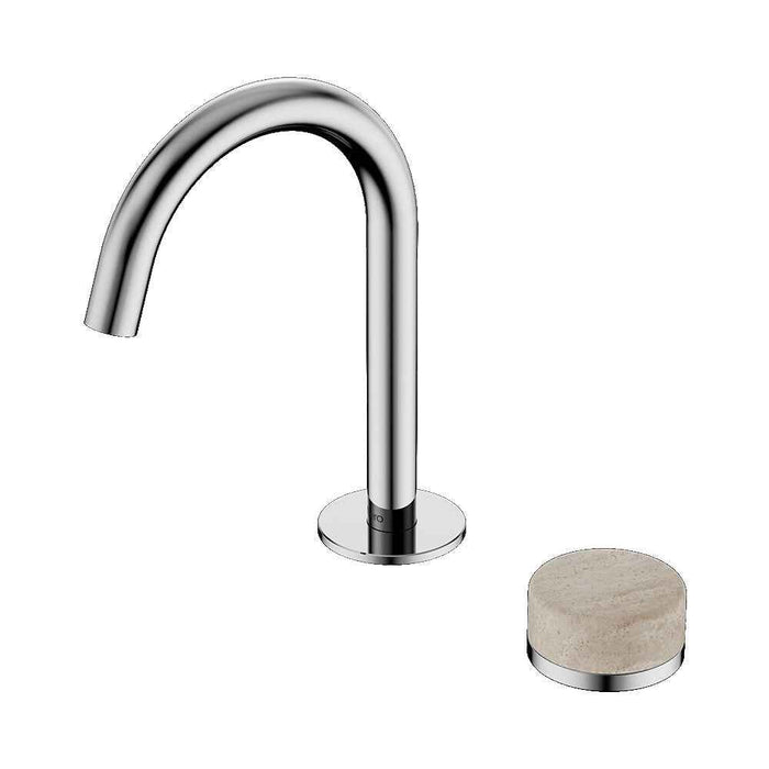 Nero Serenity Progressive Lead-Free DZR Brass Basin Mixer With Rome Travertine Handle