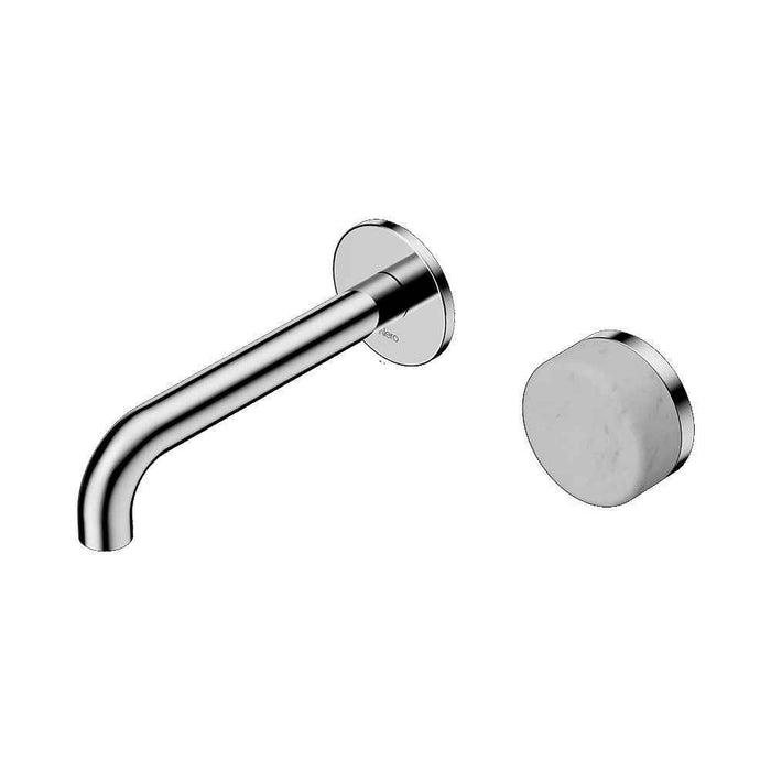 160mm Nero Serenity Progressive Lead-Free DZR Brass Wall Basin Mixer With Carrara Handle
