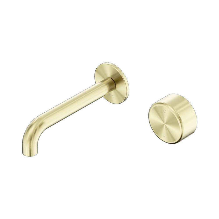 160mm Nero Serenity Progressive Lead-Free DZR Brass Wall Basin Mixer With Metal Handle