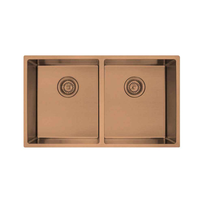 860*440*200*1.2mm MN Stainless Steel Copper Round Corner Double Bowl Top Mount or Undermount PVD Sink