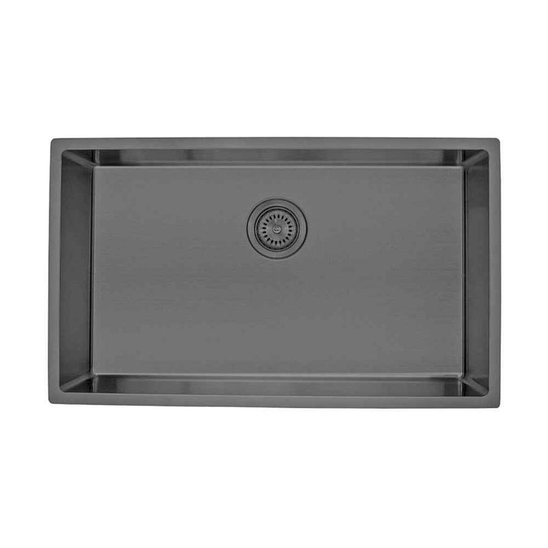760*440*200*1.2mm MN Stainless Steel Gun Metal Round Corner Single Bowl Top Mount or Undermount PVD Sink