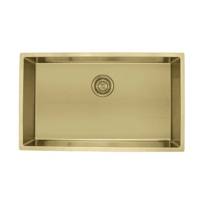 760*440*200*1.2mm MN Stainless Steel Light Gold Round Corner Single Bowl Top Mount or Undermount PVD Sink