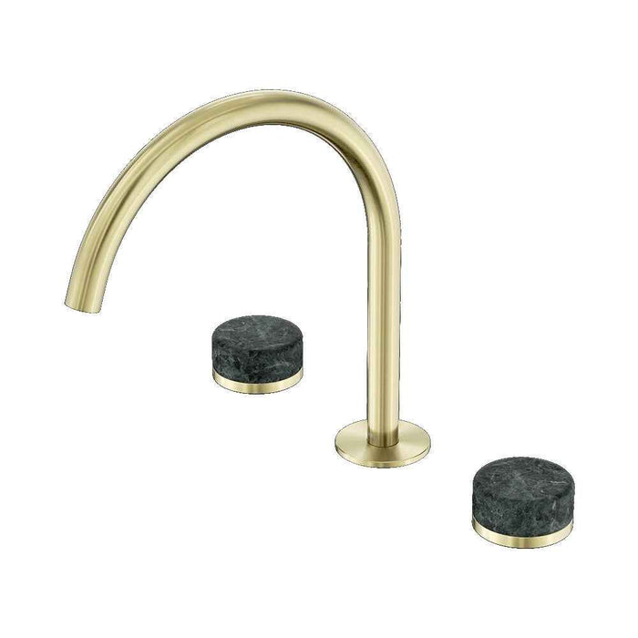 Nero Serenity Lead-Free DZR Brass Bath/Kitchen Set Arc With Verde Alpi Handle