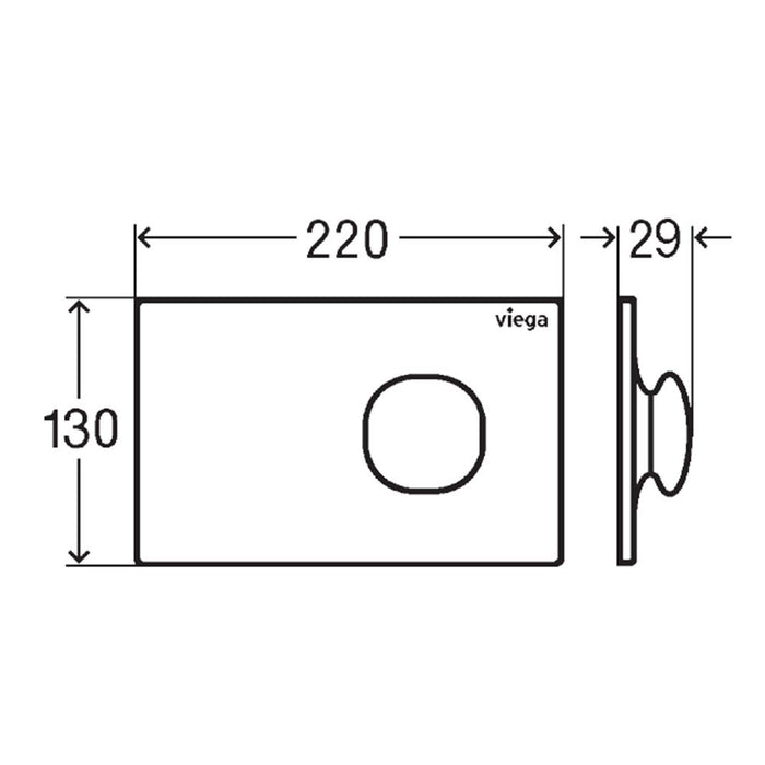 Viega Visign More 202 Electronic Flush Plate With LED Lamps For Viega Prevista Concealed Cisterns