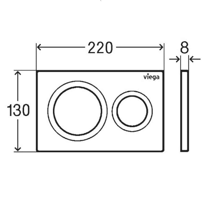 Viega Visign Style20 Round Button Flush Plate For Viega Prevista Concealed Cisterns