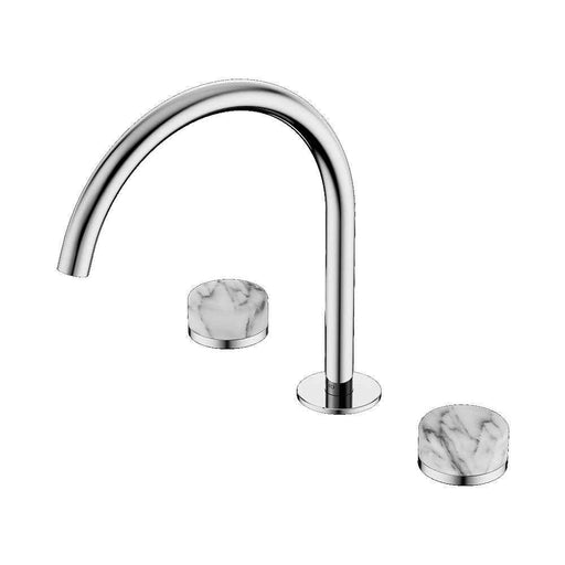Nero Serenity Lead-Free DZR Brass Bath/Kitchen Set Arc With Arabescato Corchia Handle