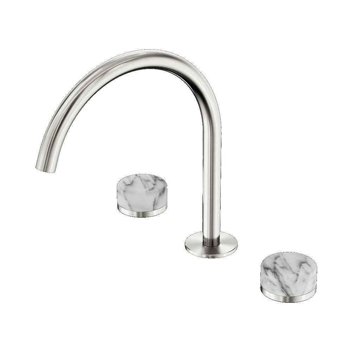 Nero Serenity Lead-Free DZR Brass Bath/Kitchen Set Arc With Arabescato Corchia Handle