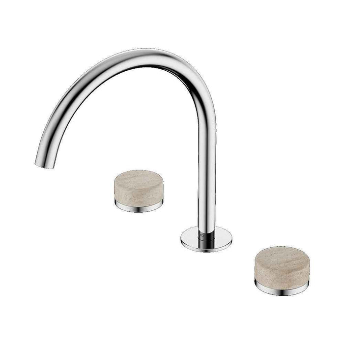 Nero Serenity Lead-Free DZR Brass Bath/Kitchen Set Arc With Rome Travertine Handle