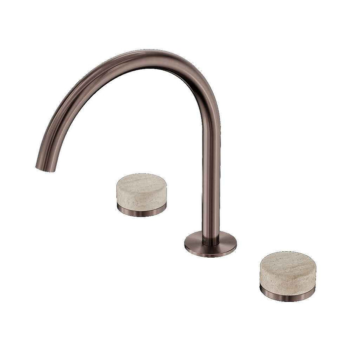 Nero Serenity Lead-Free DZR Brass Bath/Kitchen Set Arc With Rome Travertine Handle