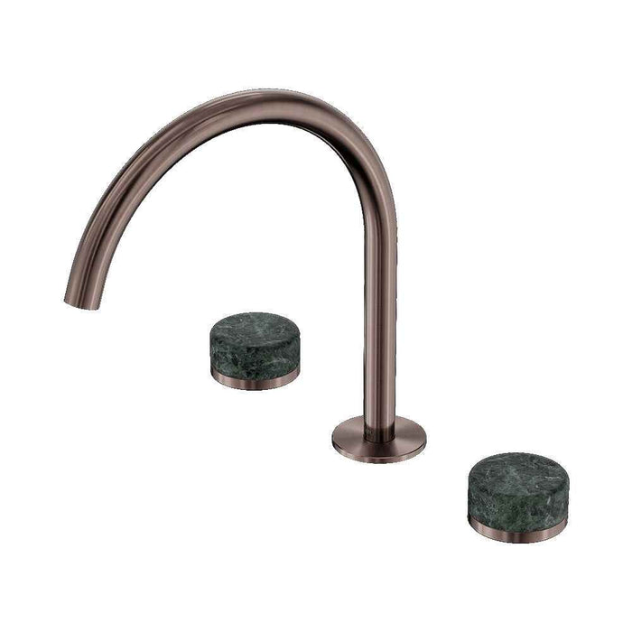 Nero Serenity Lead-Free DZR Brass Bath/Kitchen Set Arc With Verde Alpi Handle