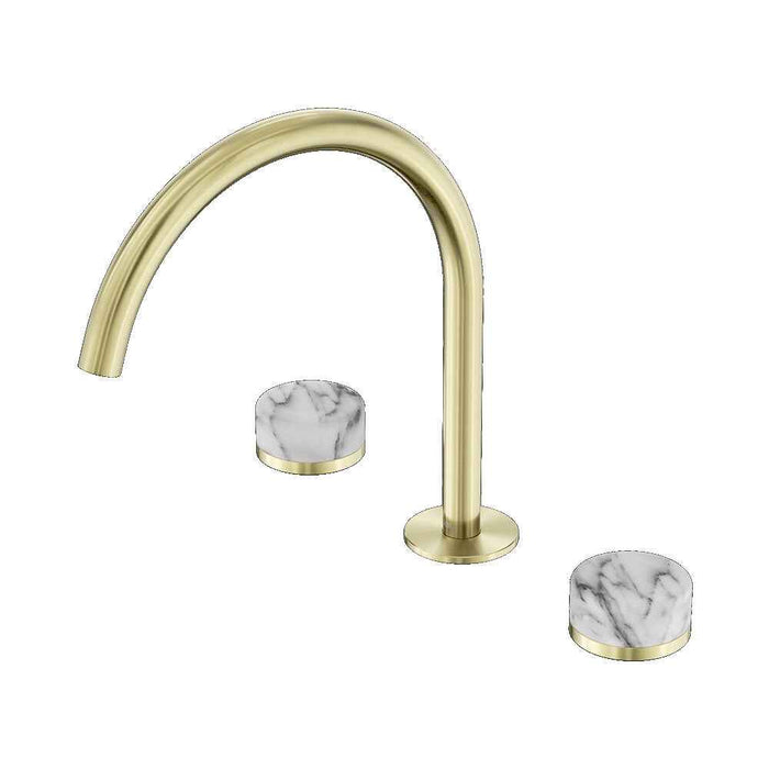 Nero Serenity Lead-Free DZR Brass Bath/Kitchen Set Arc With Arabescato Corchia Handle