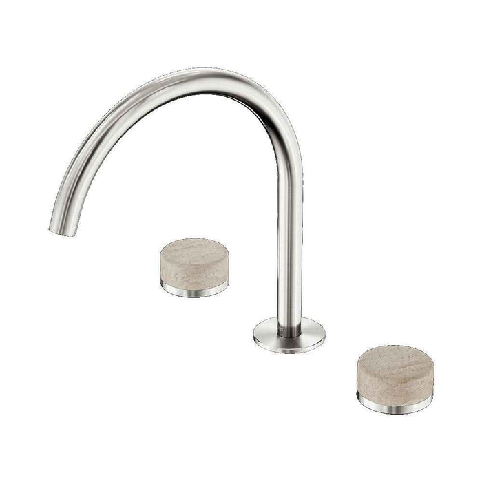 Nero Serenity Lead-Free DZR Brass Bath/Kitchen Set Arc With Rome Travertine Handle