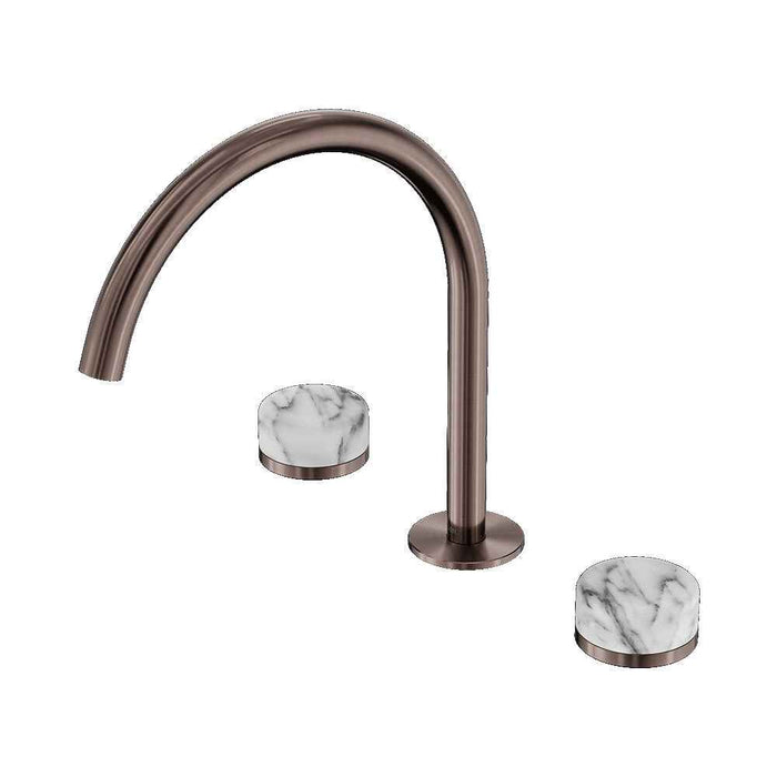 Nero Serenity Lead-Free DZR Brass Bath/Kitchen Set Arc With Arabescato Corchia Handle