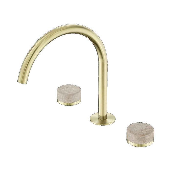 Nero Serenity Lead-Free DZR Brass Bath/Kitchen Set Arc With Rome Travertine Handle