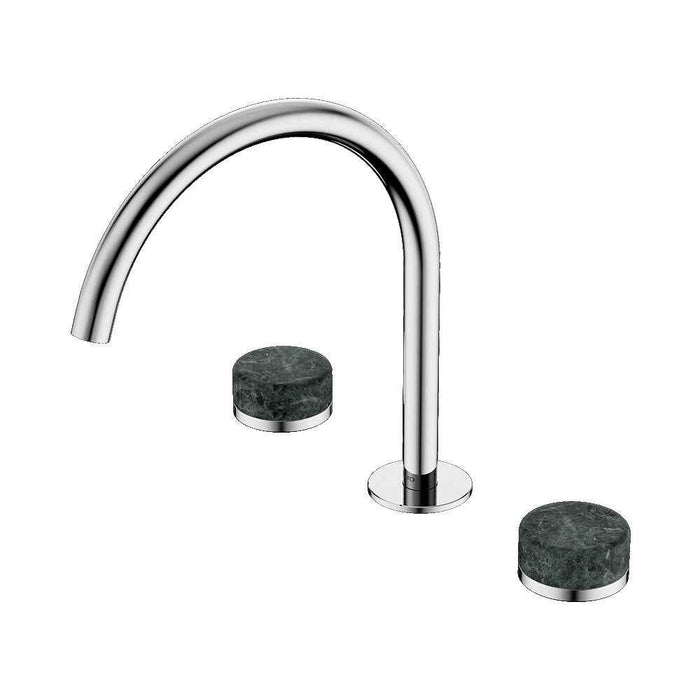 Nero Serenity Lead-Free DZR Brass Bath/Kitchen Set Arc With Verde Alpi Handle