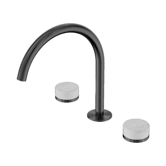 Nero Serenity Lead-Free DZR Brass Bath/Kitchen Set Arc With Carrara Handle